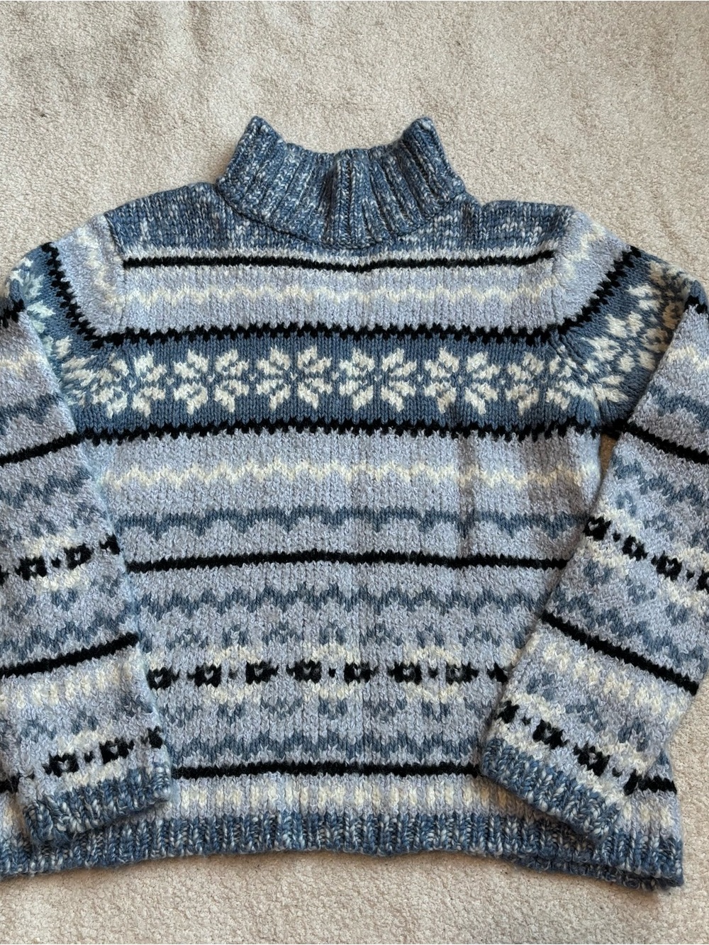 Sonoma Blue Fair Isle Turtleneck Sweater
